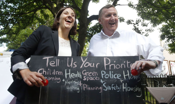 New Scottish Labour leader Kezia Dugdale with deputy leader Alex Rowley.