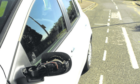 One of the damaged cars in Etive Gardens.