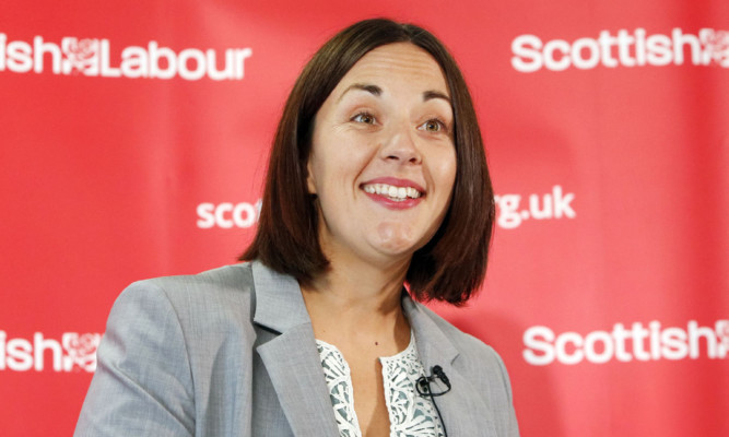 Kezia Dugdale celebrates after being elected Scottish Labour leader.