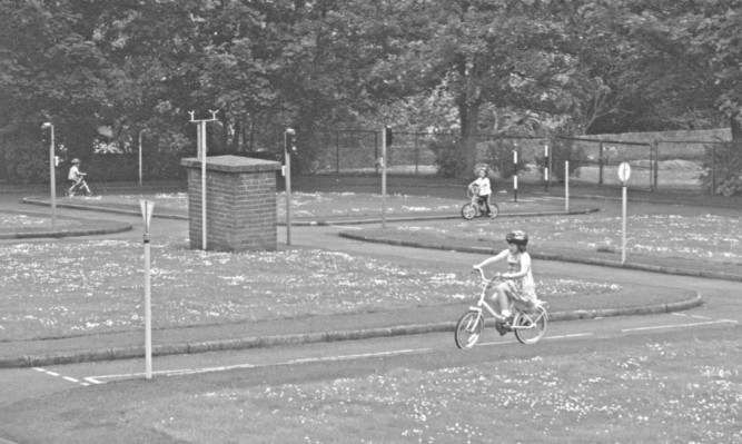 How it was: The bicycle training track at Pittencrieff Park, which closed in 1999.