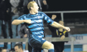 Michael Dunlop celebrates after equalising for Forfar.