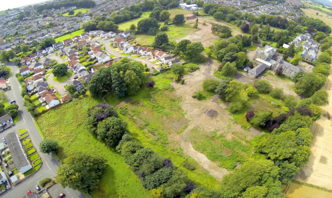 An aerial view of the site of the former Ashludie hospital.