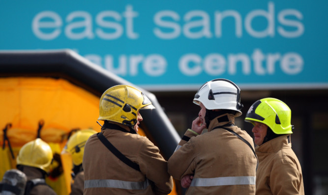 Emergency service workers at the scene of Tuesdays incident.