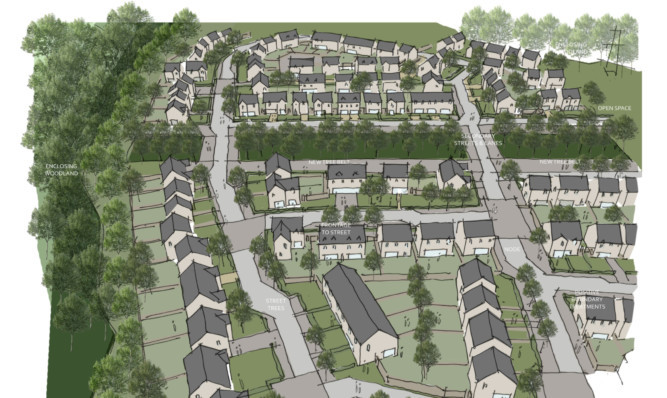 An artists impression of housing proposed for Almond Valley.