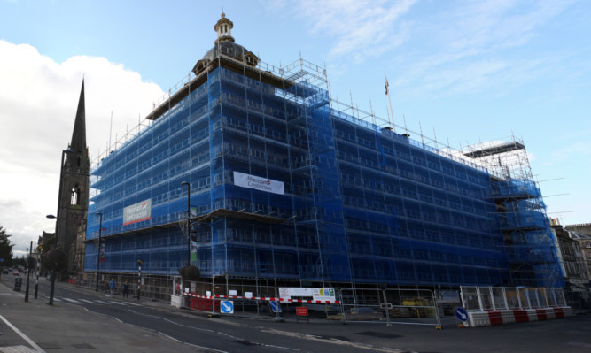Perth and Kinross Council's HQ on High Street has been shrouded in scaffolding during the work.
