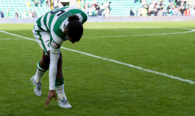 Virgil van Dijk touched the turf after Saturday's match against St Johnstone, in what proved to be his final game for Celtic.