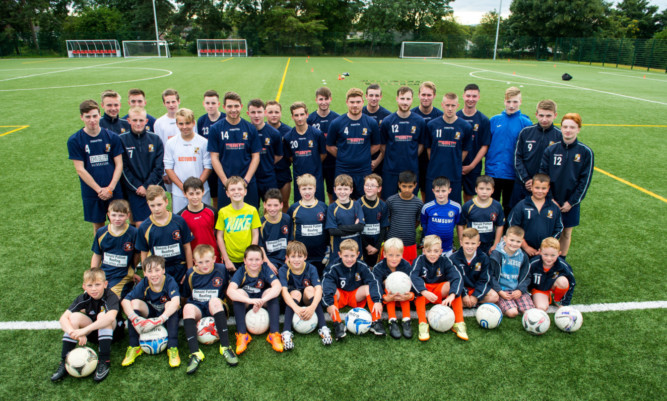 Some of the young footballers at Letham sports club.