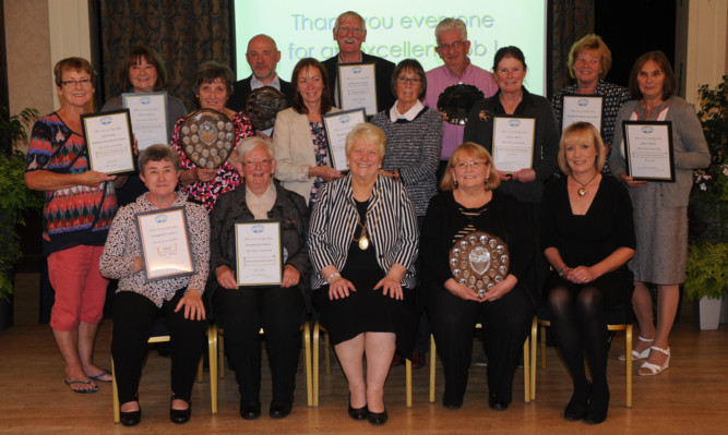Provost Liz Grant, front, centre, with representatives of the category winners.