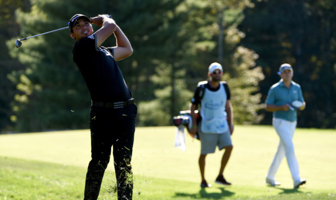 In no-one's shadow: Jordan Spieth playing witj Jason Day at the Deutsche Bank at the weekend.
