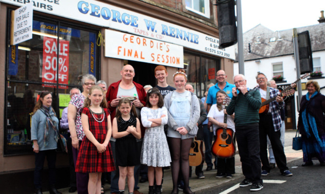 Spectators gather for the final time outside Geordie Rennies venue.