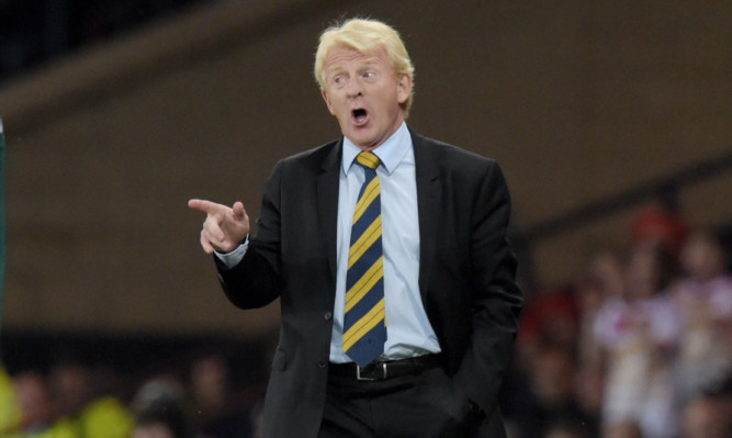 Scotland manager Gordon Strachan makes his point.