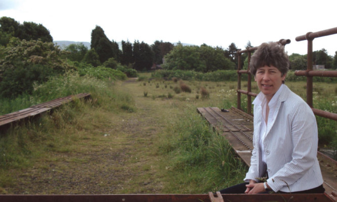 Mid-Scotland and Fife MSP Liz Smith at the site of the old Edinburgh line in Kinross.
