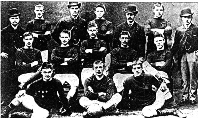 Greats: the Arbroath team that recorded the 36-0 victory.