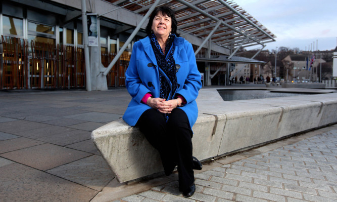 Amanda Kopel pictured outside the Scottish Parliament.