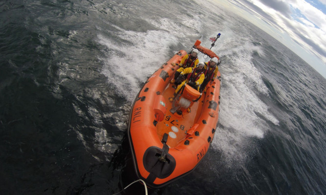 The Stonehaven inshore lifeboat.