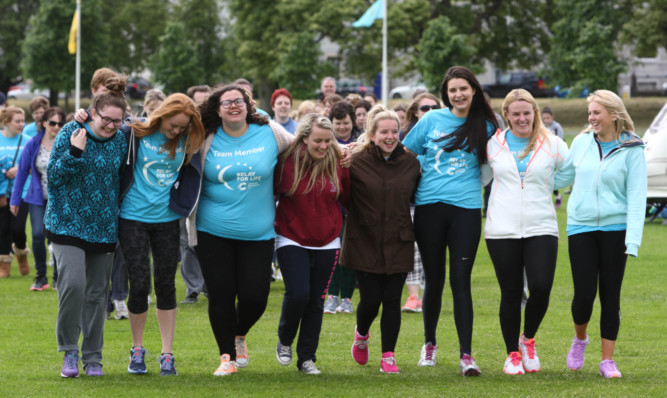 Some of those who took part in the Perthshire Relay for Life.