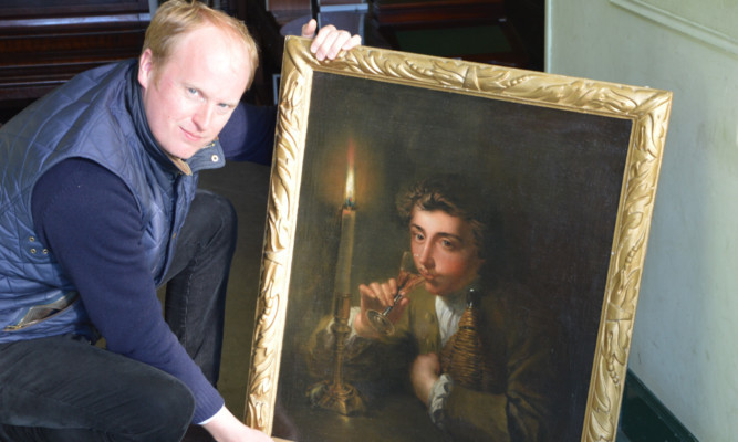 Nick Burns, of Lindsay Burns and Co, with the painting that sold for almost £15,000.