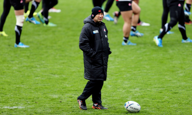 Japan head coach Eddie Jones at yesterday's final session at Kingsholm.