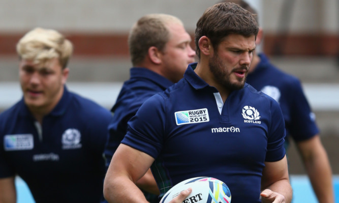 Ross Ford during Scotland's final session at Kingsholm yesterday.