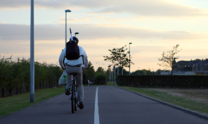 Kris Miller, Courier, 03/09/13. Picture tonight shows the cycle path near seabraes where 70 year old Keith Walker (WHO DOES NOT WANT TO BE IDENTIFIED) was assualted and had his eye socket fractured in two places.