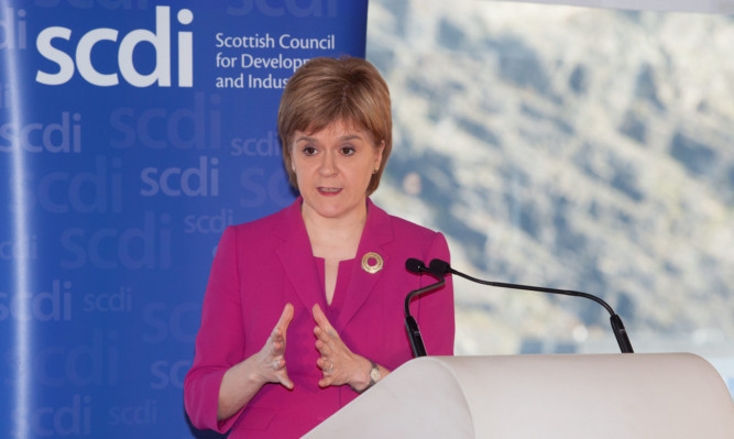 First Minister Nicola Sturgeon addresses the SCDI.