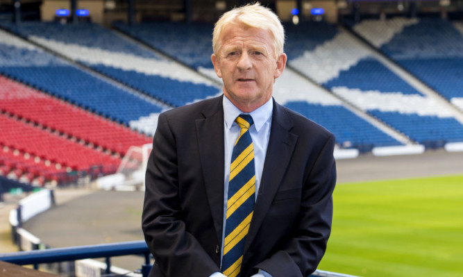 Gordon Strachan at Hampden as he unveiled his squad for the final qualifiers.