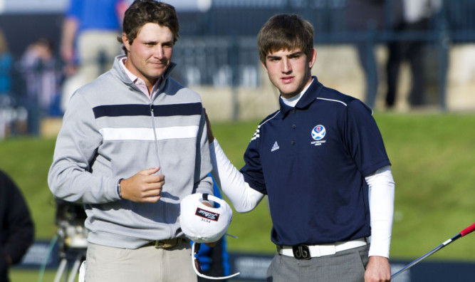 Bradley Neil with Peter Uihlein in 2013.