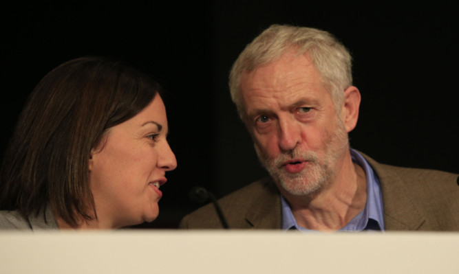 Kezia Dugdale and Jeremy Corbyn at Labour's conference in Brighton.