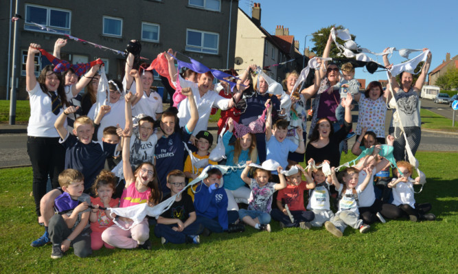 Vicki Lister and residents in Chestnut Street Smeaton have lined the street with bras.