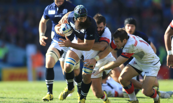Josh Strauss on the charge against the USA last Sunday.