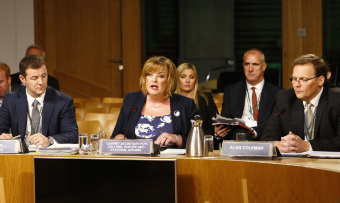 Culture secretary Fiona Hyslop at Tuesdays meeting of Holyroods education and culture committee.