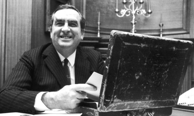 Former chancellor Denis Healey in 1974.