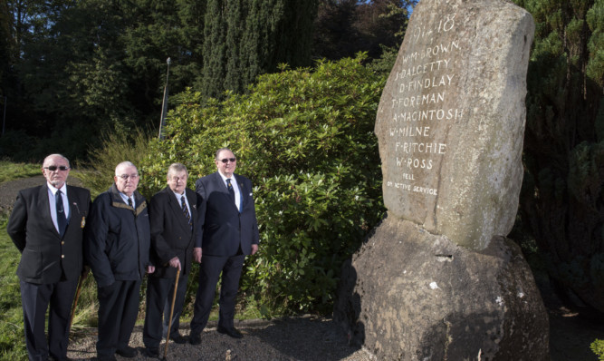 Montrose legion members Raymond Fort, Ted Parlett, Bob Jones and Ian Robb want to protect the memorial.