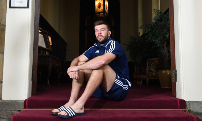 Grant Hanley relaxes at Mar Hall.