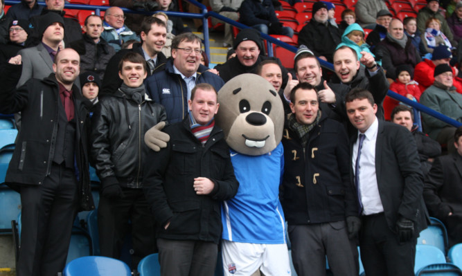 Monty the Gable Endies mascot mixes with the fans at Links Park before a game.