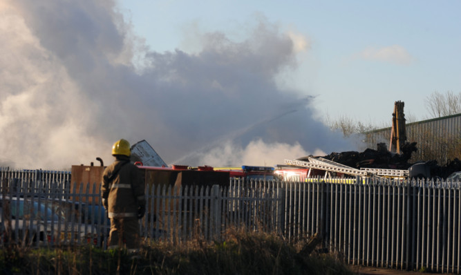 The blaze broke out at the Randolph Industrial Estate in Kirkcaldy.