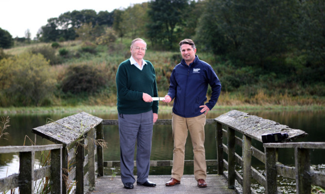From Left: Andrew Arbuckle with Scottish Water's Chris Wallace  at Lochmill.
