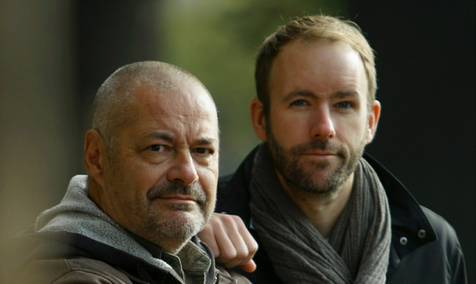 Author Reif Larsen joins Mr Jeunet, left, at the launch.