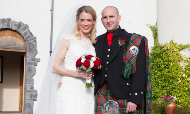 Eilidh Child and husband Brian Doyle at Glenskirlie Castle.