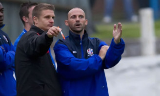 Cowdenbeath player manager Colin Cameron (right) says staying in the First Division feels like winning the title.