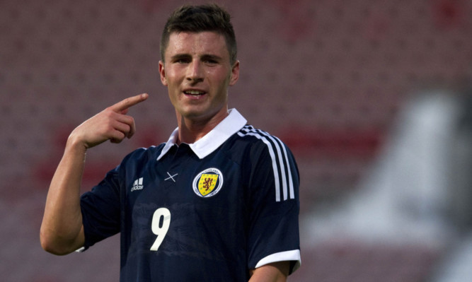 Michael O'Halloran in action for Scotland under-21s.