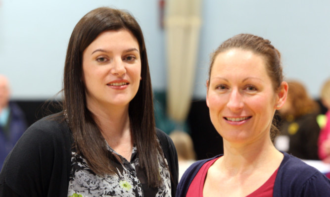 Vicky Graham and Cherise Whamond at Arbroath Sports Centre.