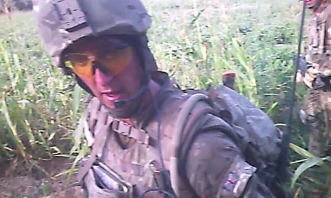 A still of Sgt Blackman taken from helmet cam footage during the Helmand patrol on which the injured insurgent was shot dead.