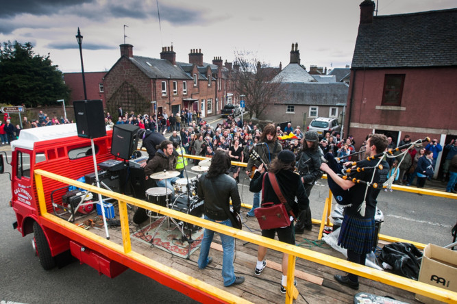 AC/DC fans from across the globe poured into Kirriemuir at the weekend to pay homage to the towns rock star son Bon Scott. Bon Scott disciples partied with other diehards at the annual BonFest celebration, which pays tribute to the former lead singer of the rock band