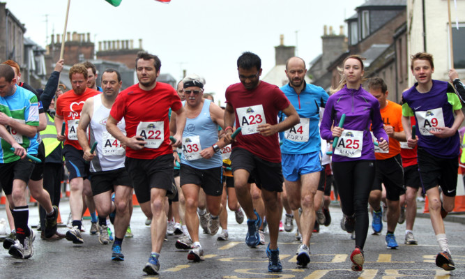 The main race gets under way at this year's Forfar Marafun.