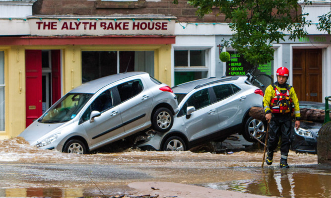 The town was in chaos after the deluge caused mass damage in July.