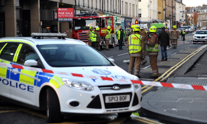 Emergency services at the scene during Thursday's incident.
