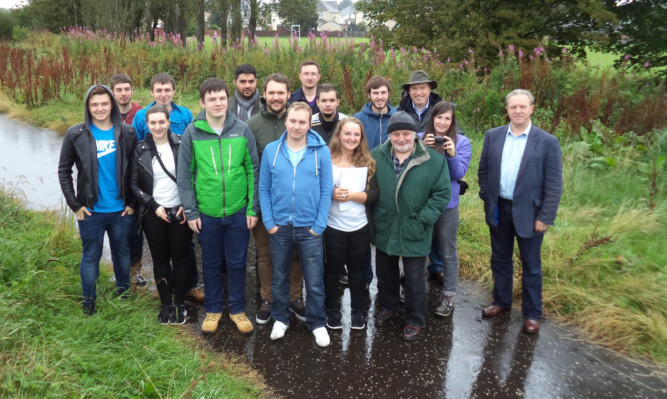 The UHI architectural technology students on a visit to the proposed site for the centre at Kinross.