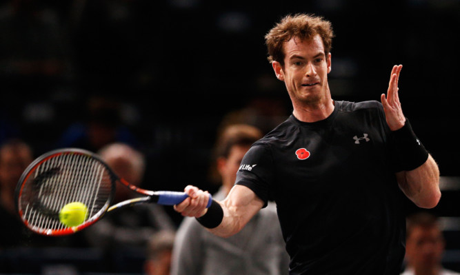 Andy Murray in action against David Goffin.