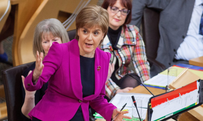 Nicola Sturgeon during First Minister's Questions.